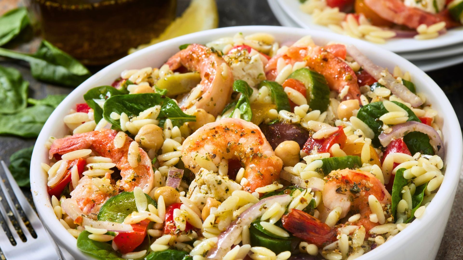Prawn orzo salad