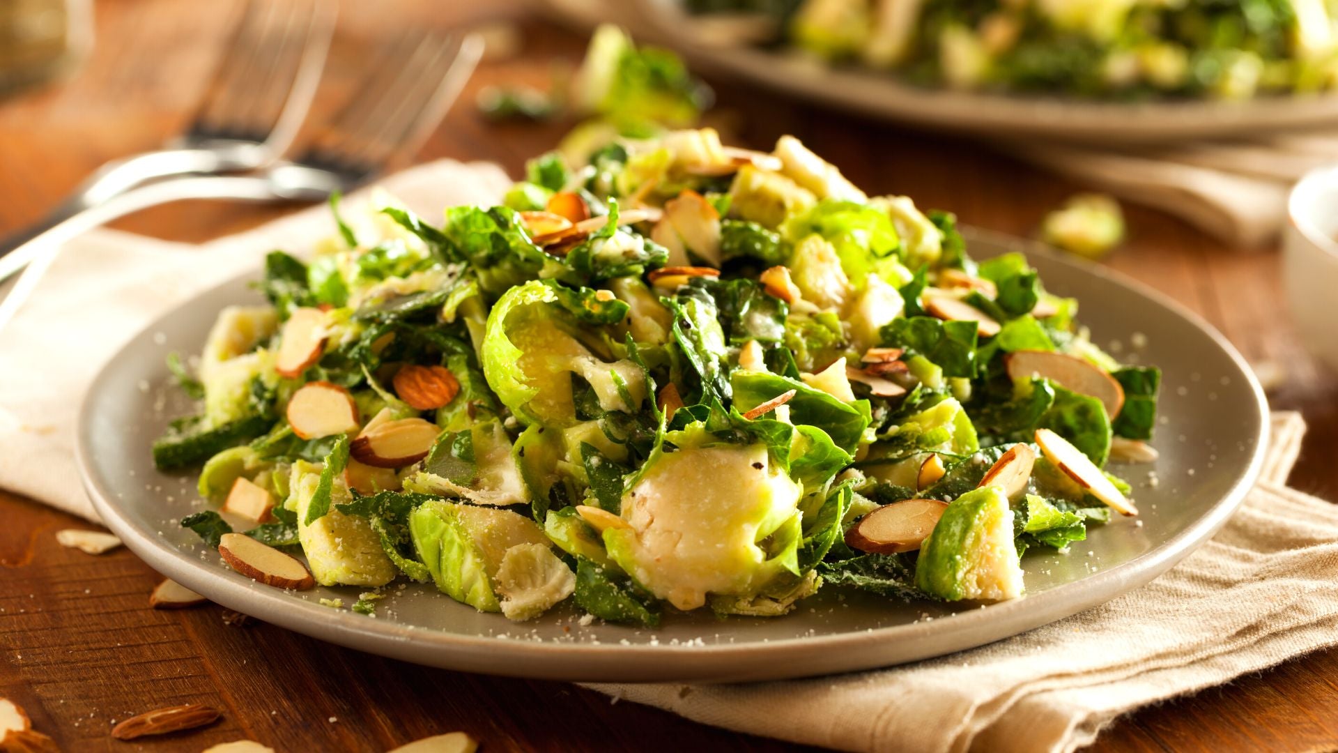 Crispy warm brussels sprout salad
