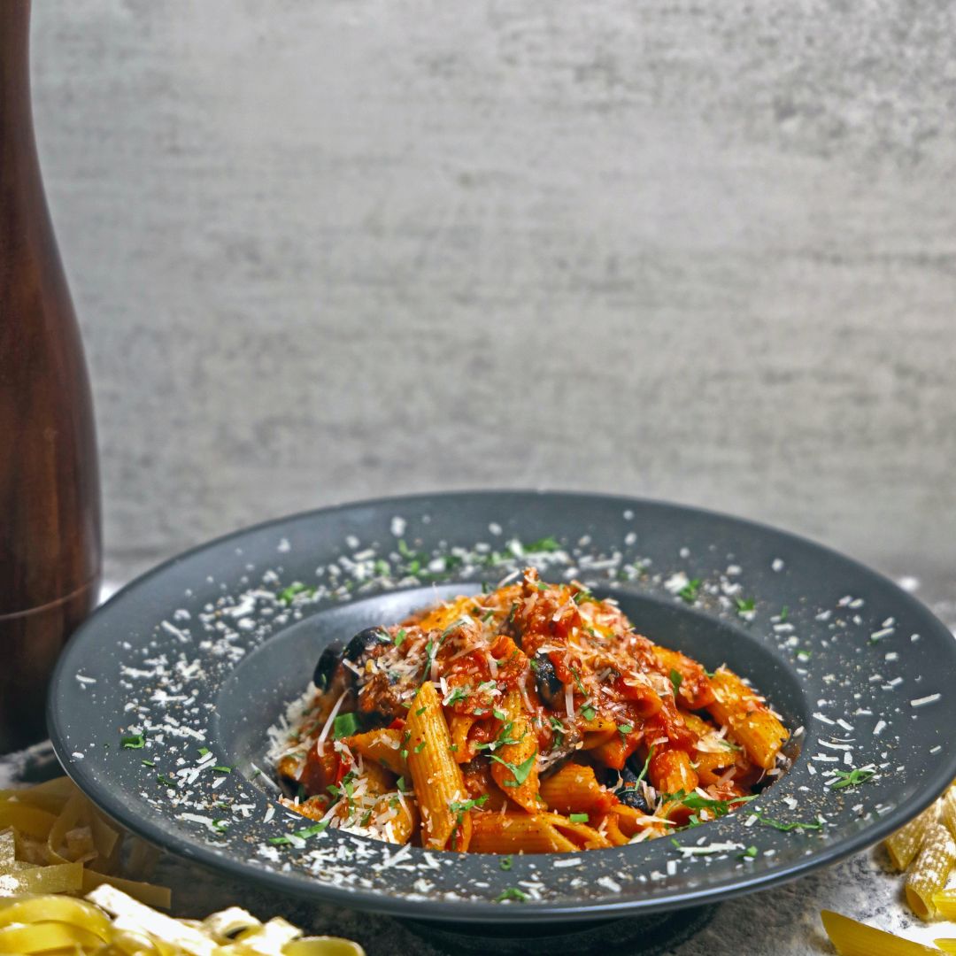 Creamy veggie pasta for two