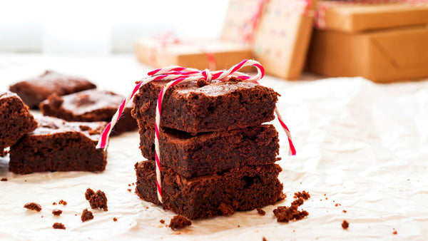 High-fibre festive brownies