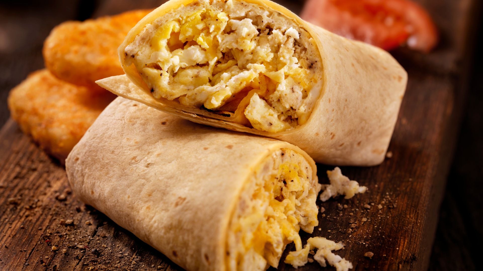 High protein flaxseed scramble wrap