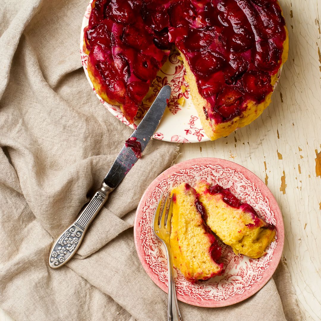 Blackberry & Plum upside down cake