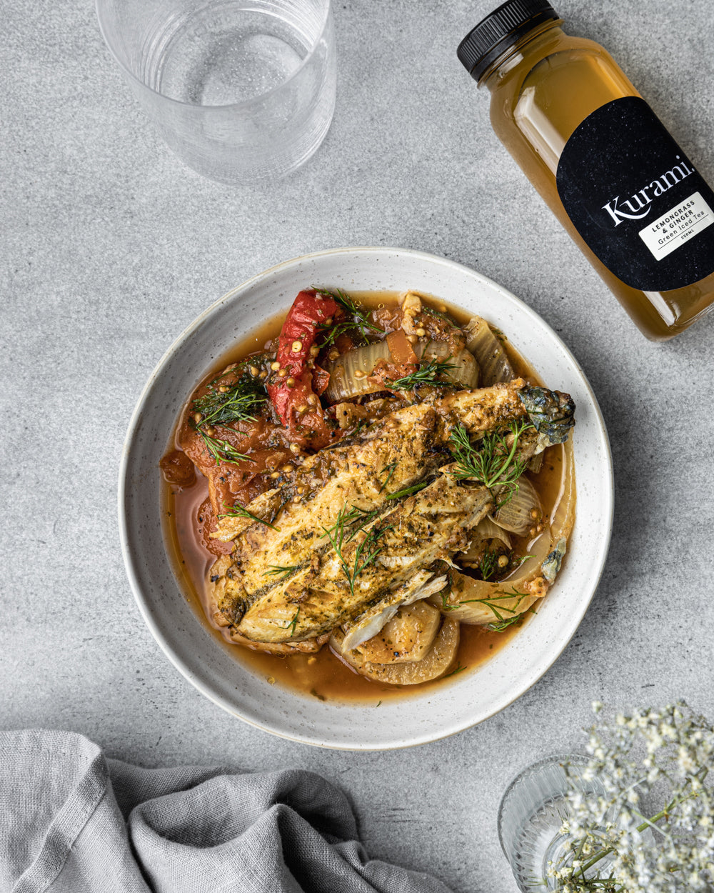 kurami tagra with mackerel and lemongrass tea.